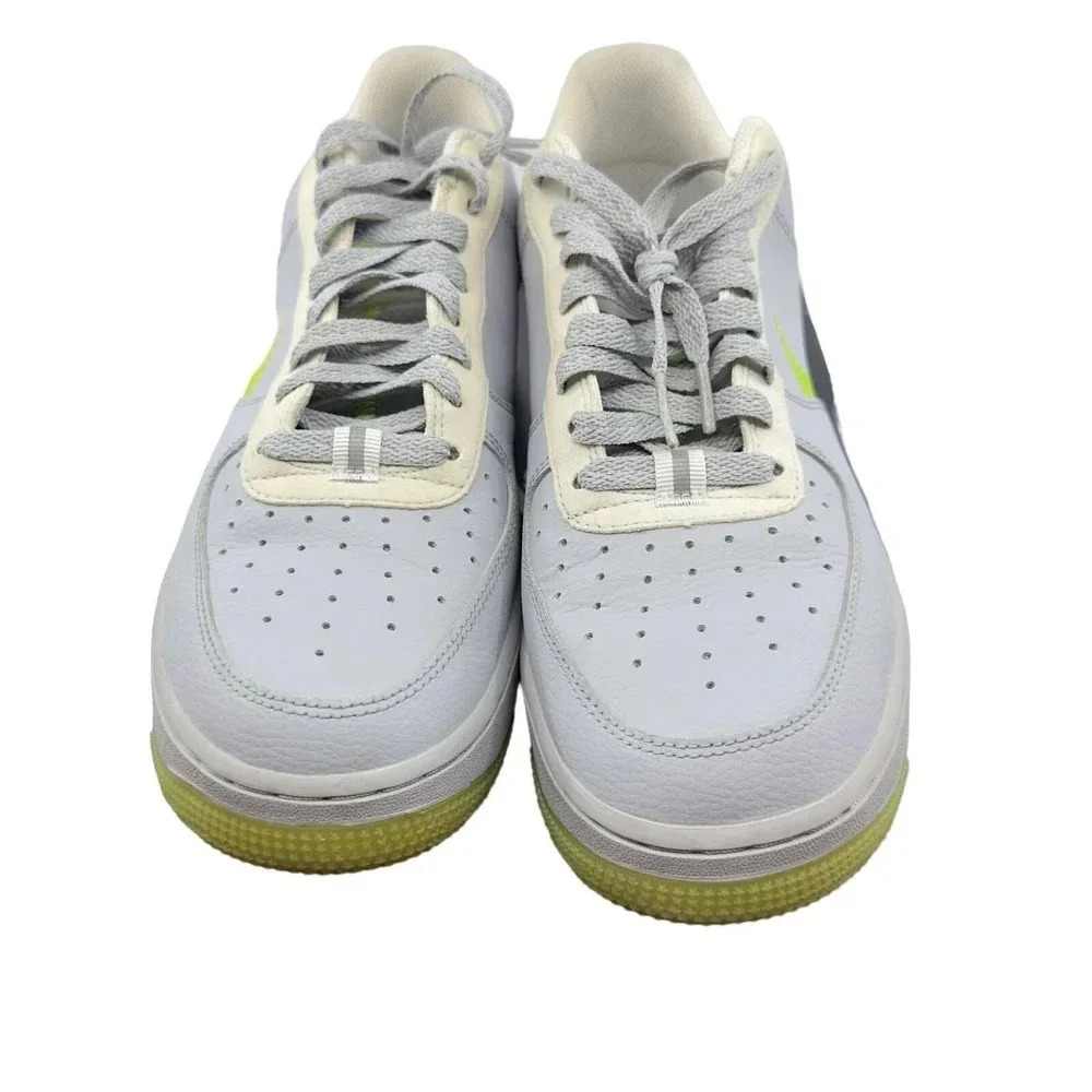 Nike Mens Air Force 1 07 LV8 3 Low Volt Sneakers Gray/Neon Green 9 CD0888-002 - Picture 2 of 6